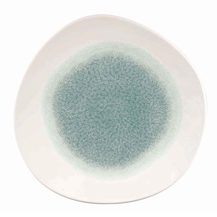 STUDIO PRINTS RAKU TOPAZ BLUE ROUND PLATE 26.4CM - CHURCHILL - 5034414410426