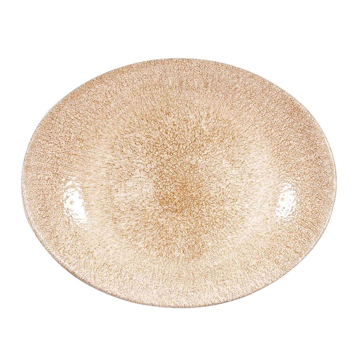 STUDIO PRINTS RAKU GARNET ORANGE OVAL PLATE - CHURCHILL - 5034414411706