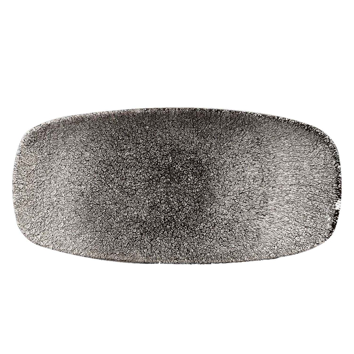 STUDIO PRINTS RAKU QUARTZ BLACK TRAY 26.9X12.7CM - CHURCHILL - 5034414412758