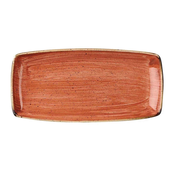 STONECAST SPICED ORANGE OBLONG PLATE 35X18.5CM - CHURCHILL - 5034414382570