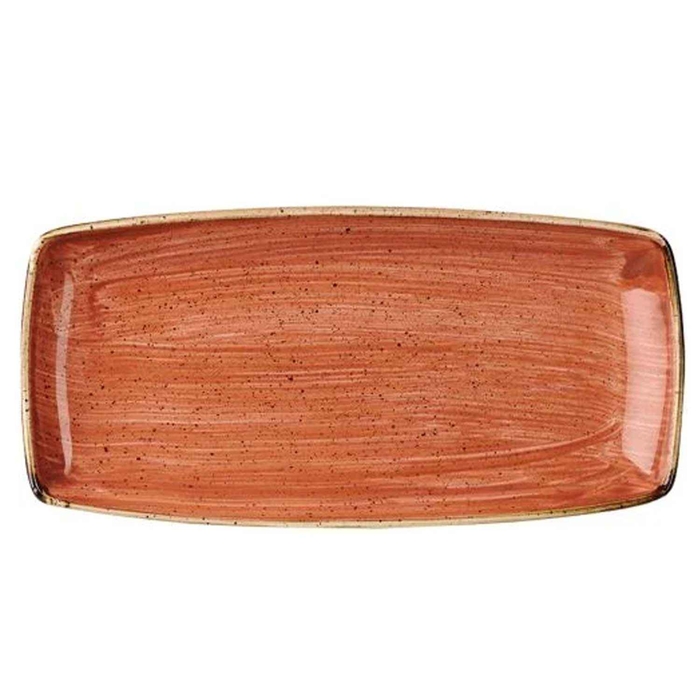 STONECAST SPICED ORANGE OBLONG PLATE 29.5X15CM - CHURCHILL - 5034414382587