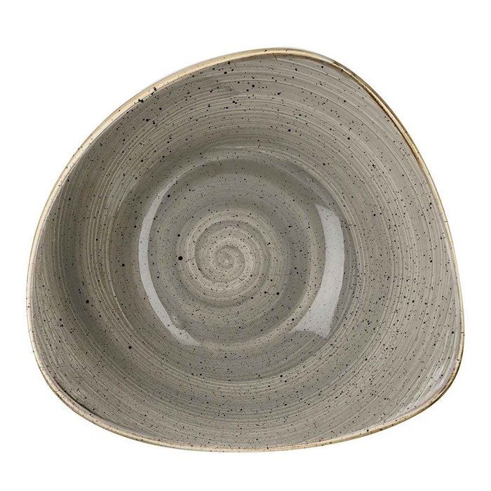 STONECAST PEPPERCORN GREY TRIANGLE BOWL 23.5CM - CHURCHILL - 5034414383195