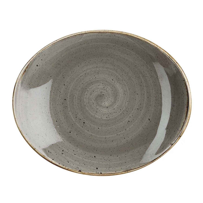 STONECAST PEPPERCORN GREY PRATO OVAL 19.2CM - CHURCHILL - 5034414383003