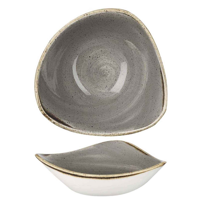 STONECAST GREY TRIANGLE BOWL 15.3CM SPGSTRB61 - CHURCHILL - 5034414383171