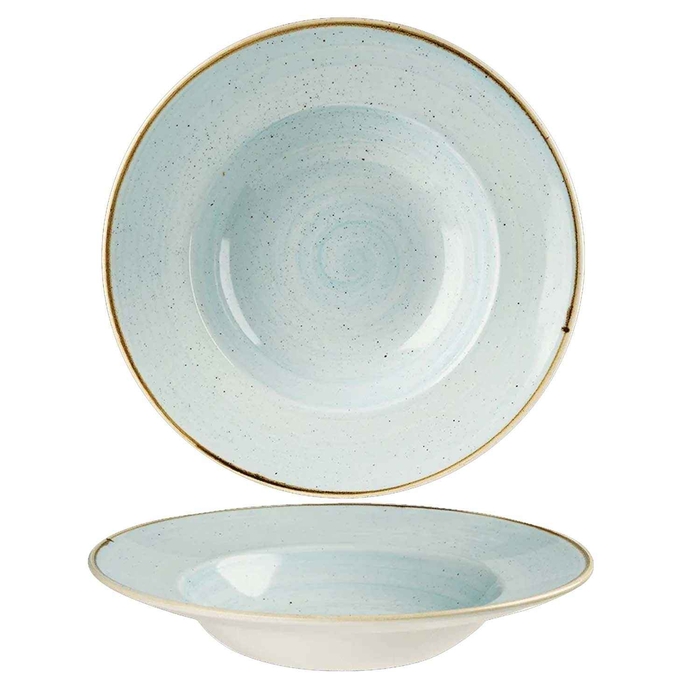 STONECAST DUCK EGG BLUE WIDE RIM BOWL ø28CM - CHURCHILL - 5034414393675