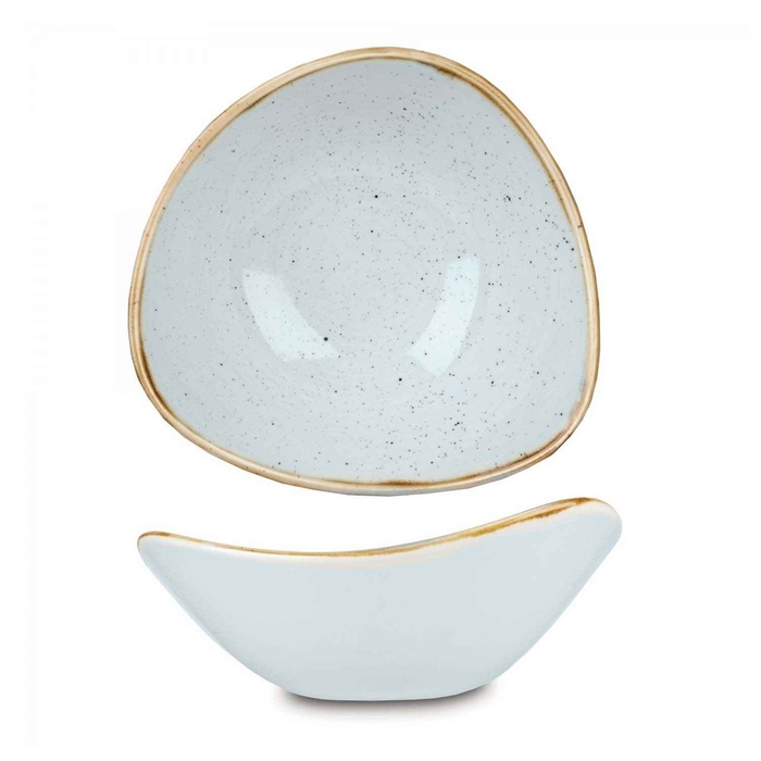 STONECAST DUCK EGG BLUE TRIANGLE BOWL 23.5CM - CHURCHILL - 5034414372175