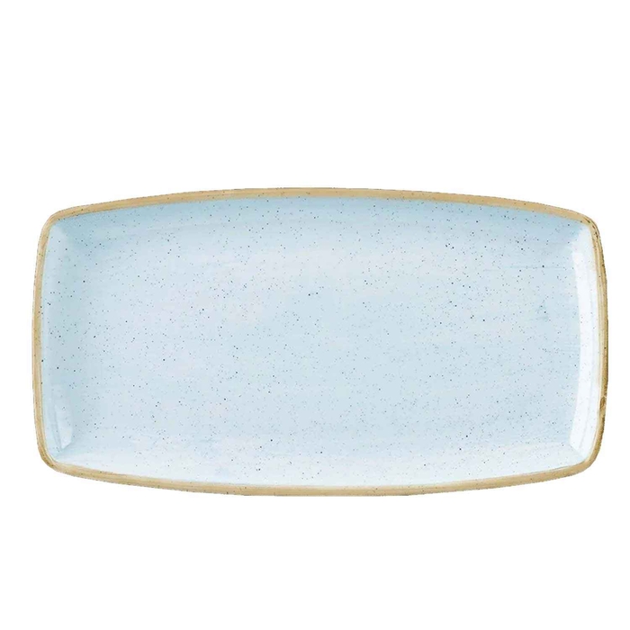 STONECAST DUCK EGG BLUE OBLONG PLATE 35X18.5CM - CHURCHILL - 5034414372229