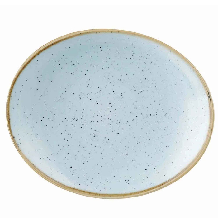 STONECAST DUCK EGG BLUE PRATO OVAL 19.7CM - CHURCHILL - 5034414372205