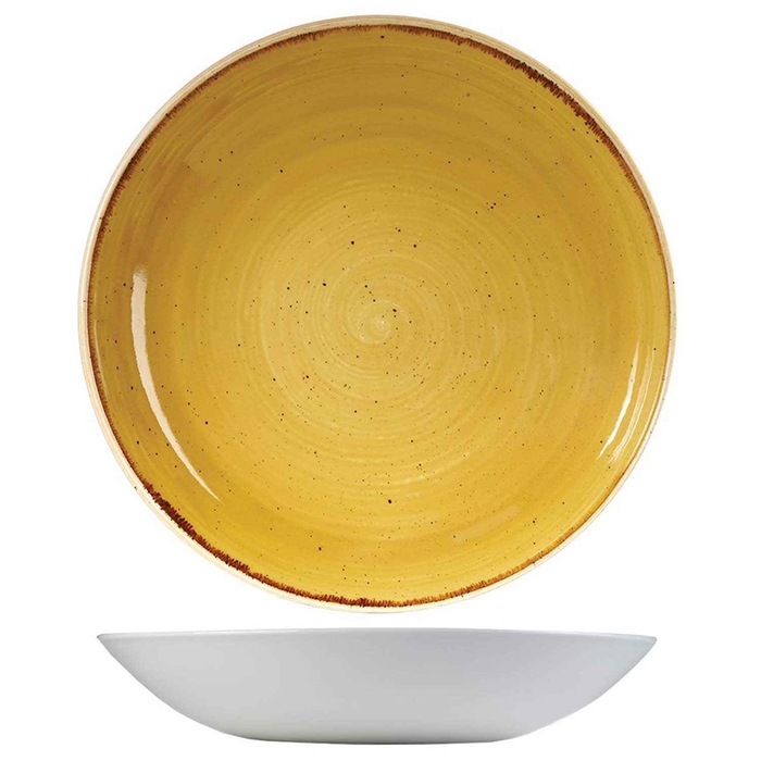 STONECAST MUSTARD SEED YELLOW COUPE PLATE 24.8CM - CHURCHILL - 5034414393521