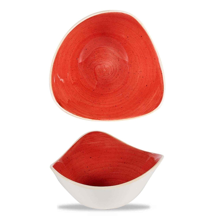 STONECAST BERRY RED TRIANGLE BOWL 15.3CM - CHURCHILL - 5034414413090