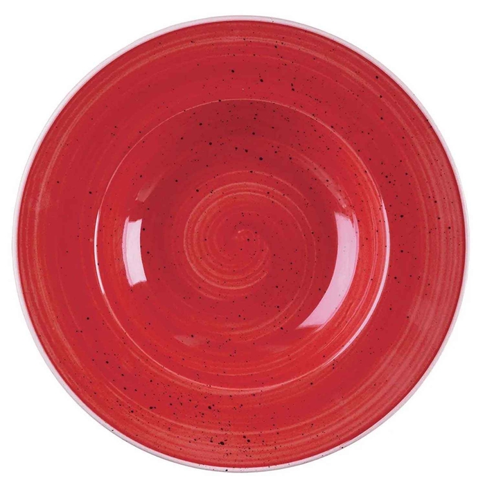 STONECAST BERRY RED WIDE RIM BOWL 24CM - CHURCHILL - 5034414400793