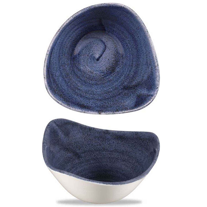 STONECAST PATINA COBALT BLUE TRIANGLE BOWL 15.3CM - CHURCHILL - 5034414437904