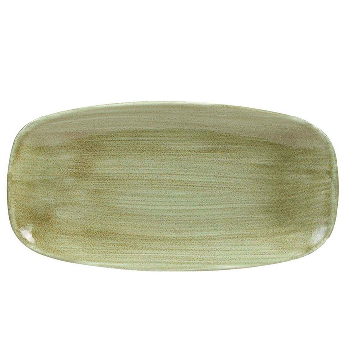 STONECAST PATINA BURNISHED GREEN TRAY 35.5X18.9CM - CHURCHILL - 5034414407693