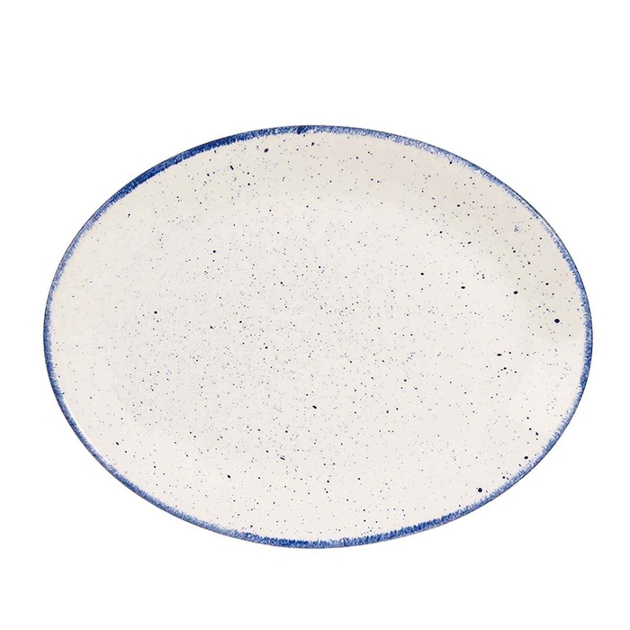 STONECAST HINTS INDIGO BLUE OVAL PLATE 30.5CM  - CHURCHILL - 5034414417135