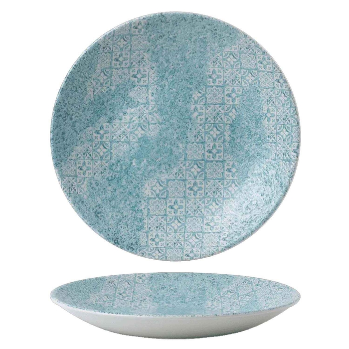 VINTAGE PRINTS MED TILES AQUAMARINE PRATO FUNDO - CHURCHILL - 5034414449396