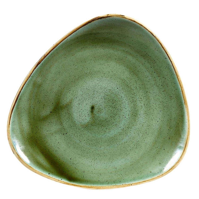 STONECAST SAMPHIRE GREEN PRATO TRIANGULAR 22.9CM  - CHURCHILL - 5034414421972