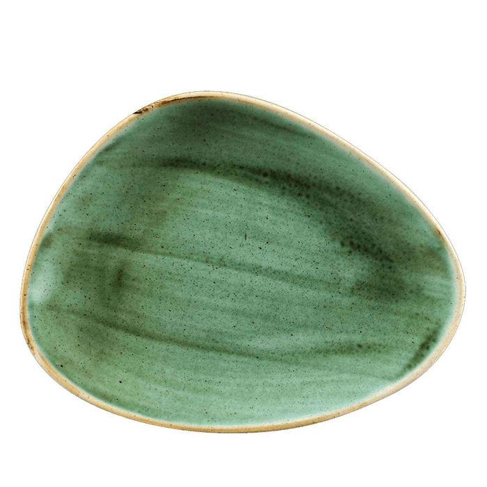 STONECAST SAMPHIRE GREEN PRATO TRIANGULAR 26X20CM - CHURCHILL - 5034414437645