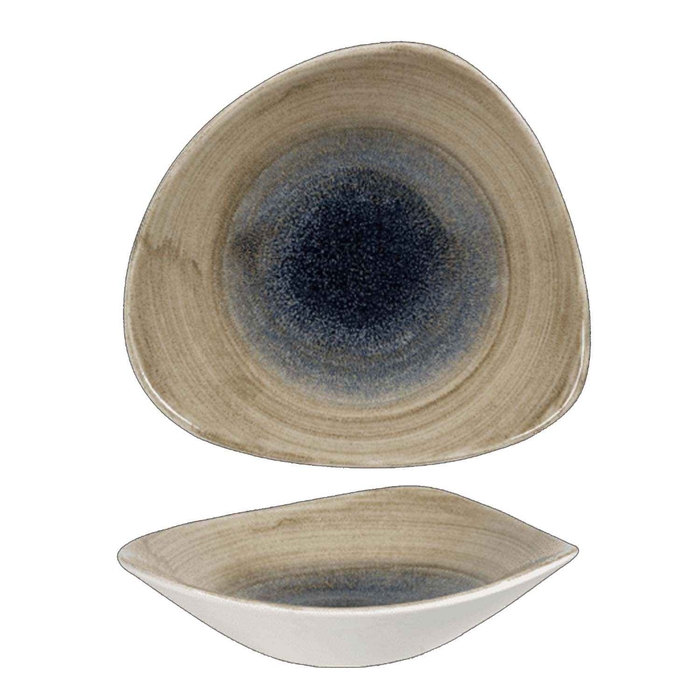 STONECAST AQUEOUS BAYOU TRIANGLE BOWL 23.5CM - CHURCHILL - 5034414434019