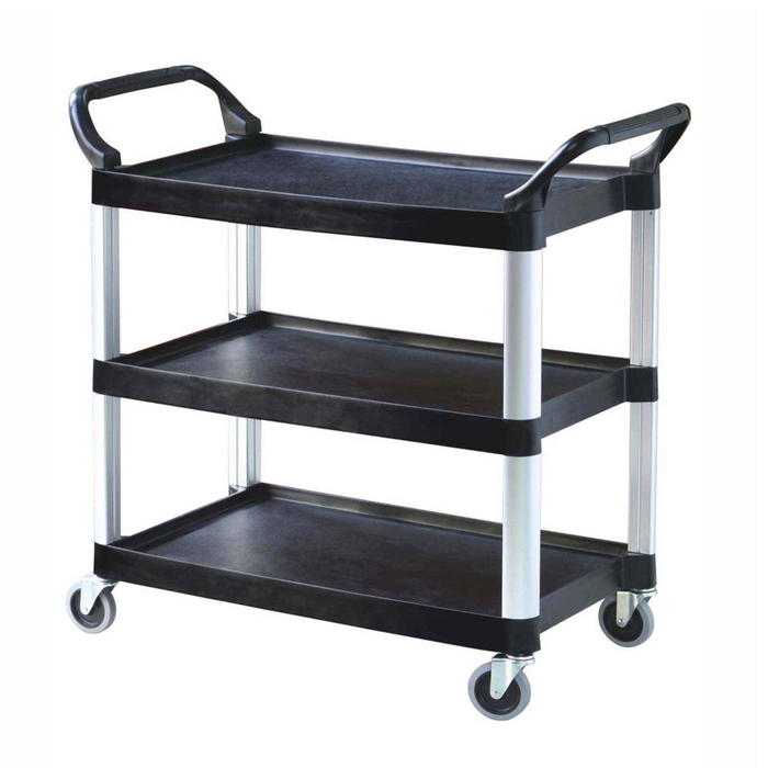 SERVICE BLACK TROLLEY W/3 SHELVES 106X48X100CM - PALMA & PALMA - 4891342873126