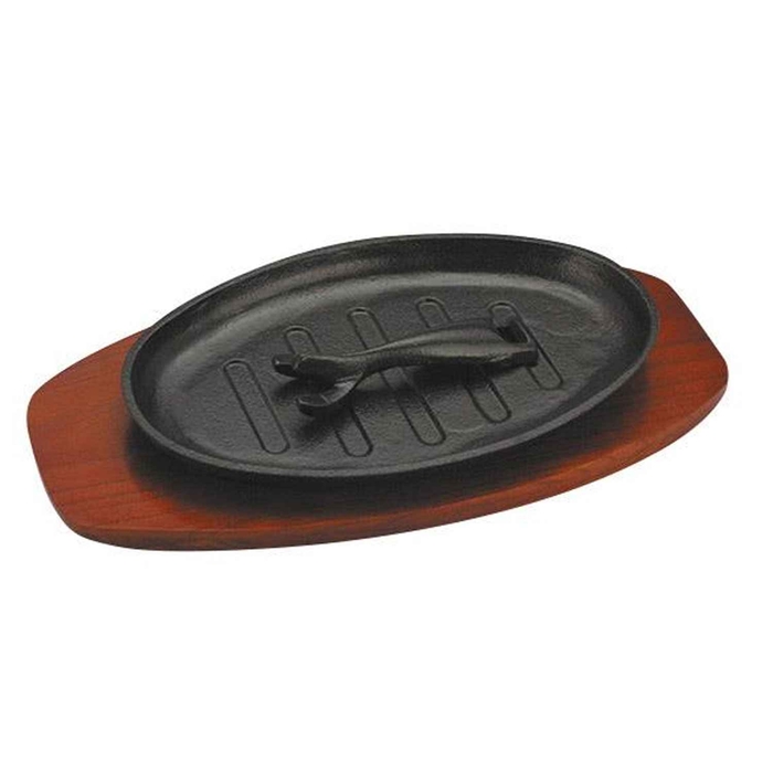 PRATO GRELHADOR OVAL C/BASE MADEIRA 30X19CM 7111 - PALMA & PALMA - 5013168071114