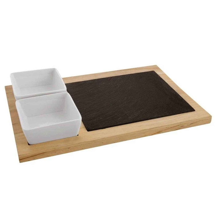 CONJ TABUA C/ARDOSIA + 2 TAÇAS 35X23CM 41206-01 - PADERNO - 8014808383564