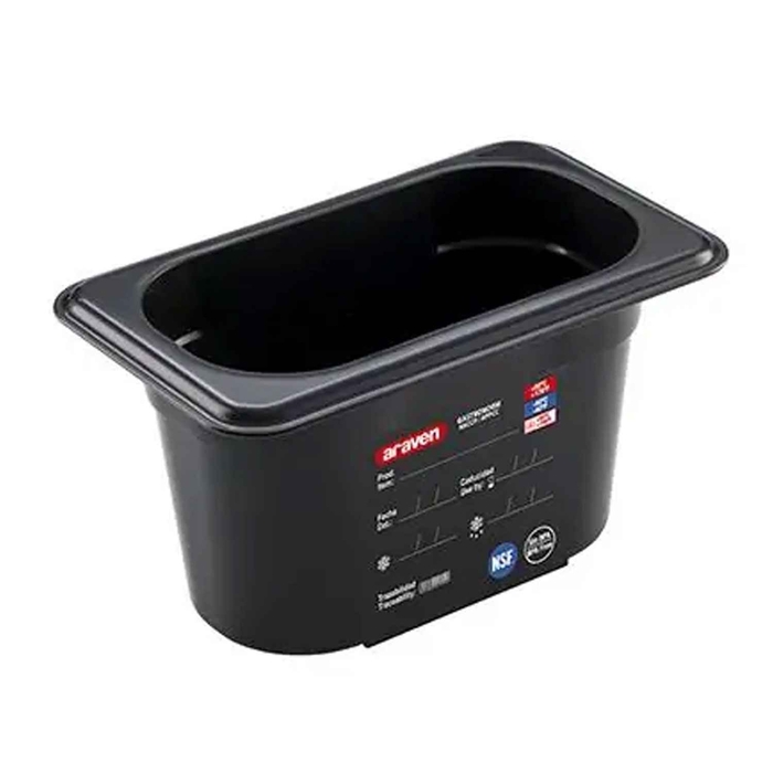 CAIXA G/N 1/9 176X108X100MM 0.9LT PRETA - ARAVEN - 8411777440111