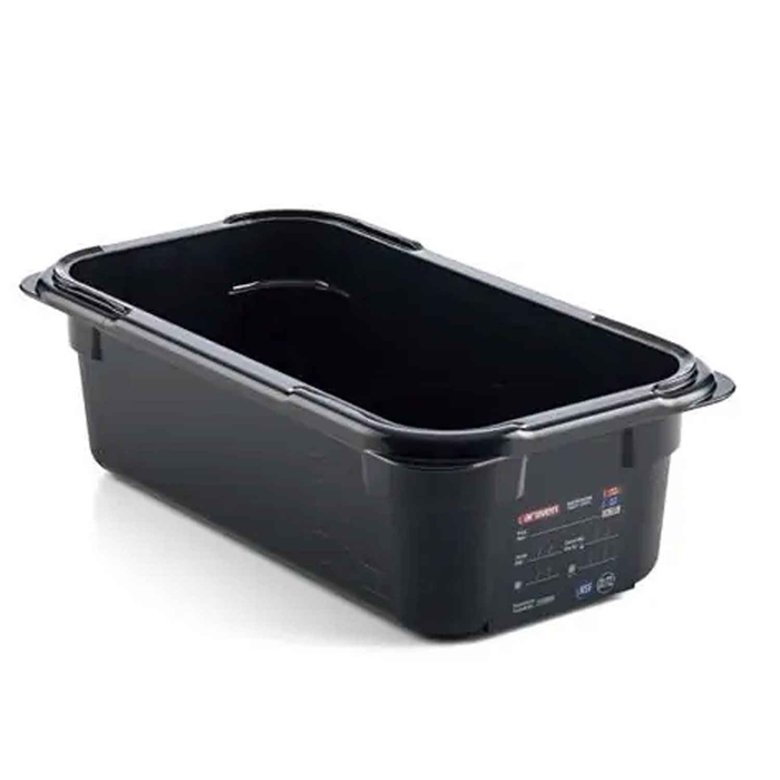G/N 1/3 325X176X100MM 3.7LT BLACK FOOD PAN - ARAVEN - 8411777478190