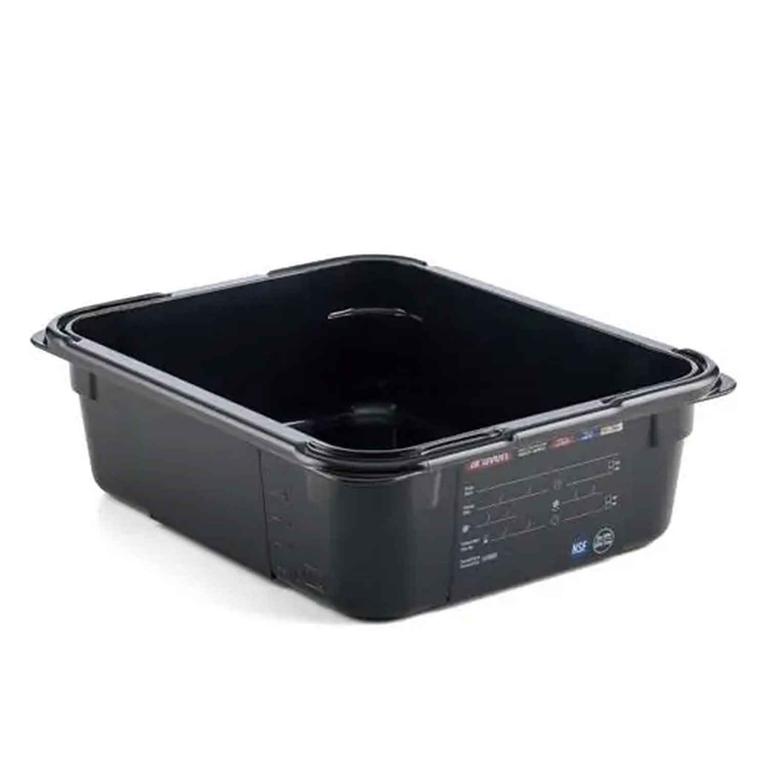 G/N 1/2 325X265X100MM 6LT BLACK FOOD PAN - ARAVEN - 8411777478220