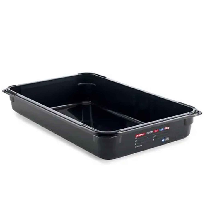 G/N 1/1 530X325X65MM 8.35LT BLACK FOOD PAN - ARAVEN - 8411777478268