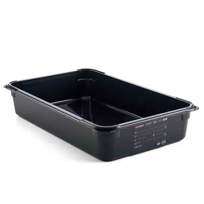 CAIXA G/N 1/1 530X325X100MM 13LT PRETA - ARAVEN - 8411777478275