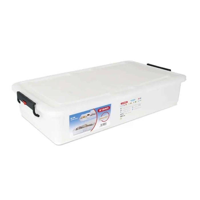 CAIXA C/ TAMPA 40L BRANCO 830X460X180 00545 - ARAVEN - 18411777005454