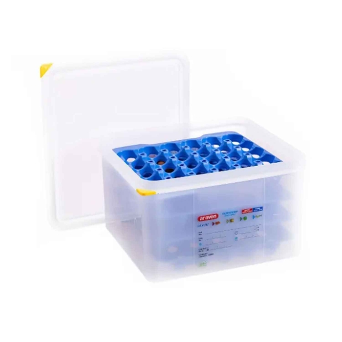CAIXA PORTA OVOS GN 2/3 C/4 BANDEJA AZUL 70378 - ARAVEN - 8411777703780