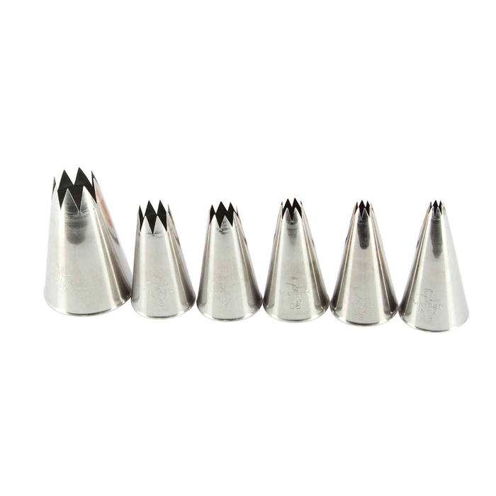 SET 6 S.STEEL STAR NOZZLES - MATFER - 3334491667013