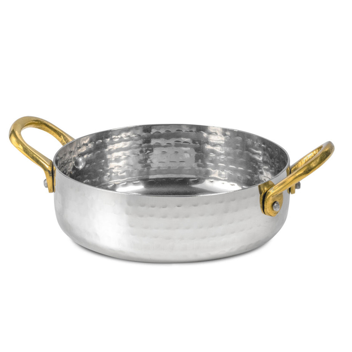 FRIGIDEIRA INOX Ø16XH4CM C/ASAS DOURADAS P24721 - PUJADAS - 0710010026
