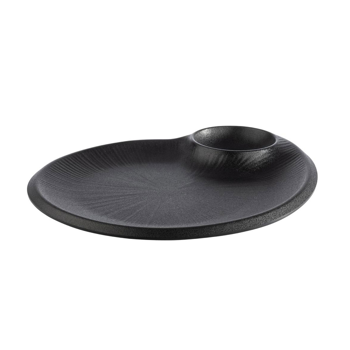 PRATO MEL C/DIVISAO Ø9CM 30X25CM NERO PRETO 85075 - APS - 0800010225