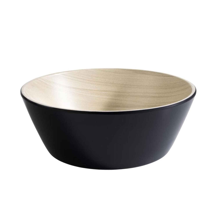 FRIDA BLACK/BEIGE MELAMINE BOWL Ø20XH7.5CM - APS - 4004133846104