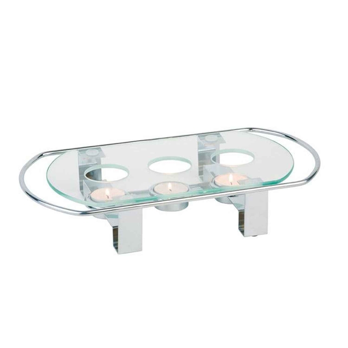 RECHAUD VIDRO + METAL 3 COMP 34X18X6CM 35065 - APS - 4004133350656