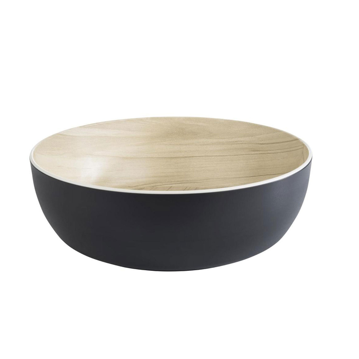 TAÇA MELAMINA FRIDA Ø730XH9.5CM PRETO/BEGE 84935 - APS - 4004133849358