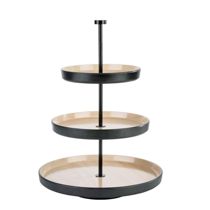 EXPOSITOR 3 ALTURAS INOX PRETO/BEGE 85211 - APS - 4004133852112