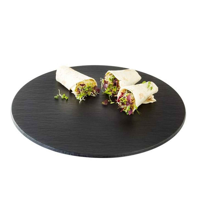 SLATE BLACK MELAMINE TRAY Ø40CM - APS - 4004133839946