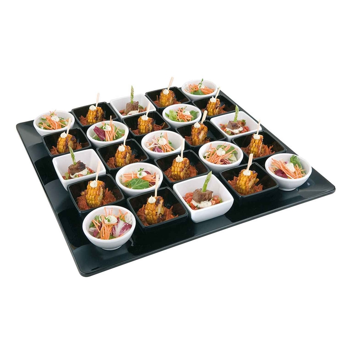 TRAVESSA MELAMINA PRETA QUAD 51X51X3CM 83400 - APS - 4004133834002