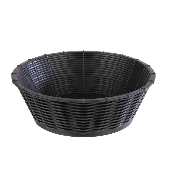 WICKER-LOOK PP ROUND BLACK BASKET Ø20XH6.5CM - APS - 4004133402140