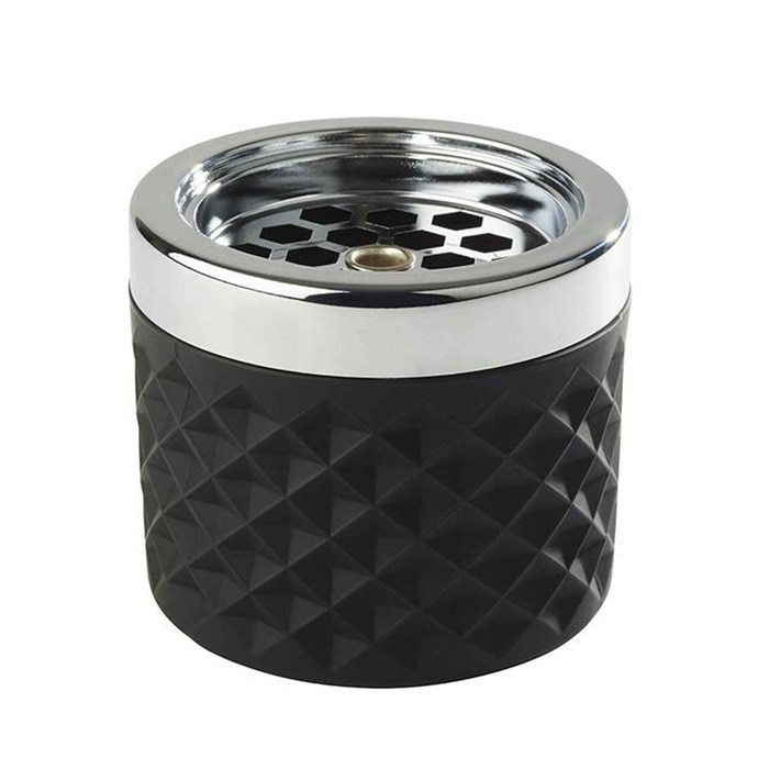 CINZEIRO METAL/VIDRO PRETO Ø9.5X8CM - APS - 4004133005822