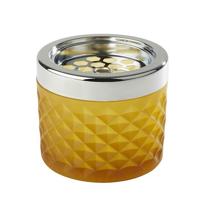 CINZEIRO METAL/VIDRO AMARELO Ø9.5X8CM  - APS - 4004133005839