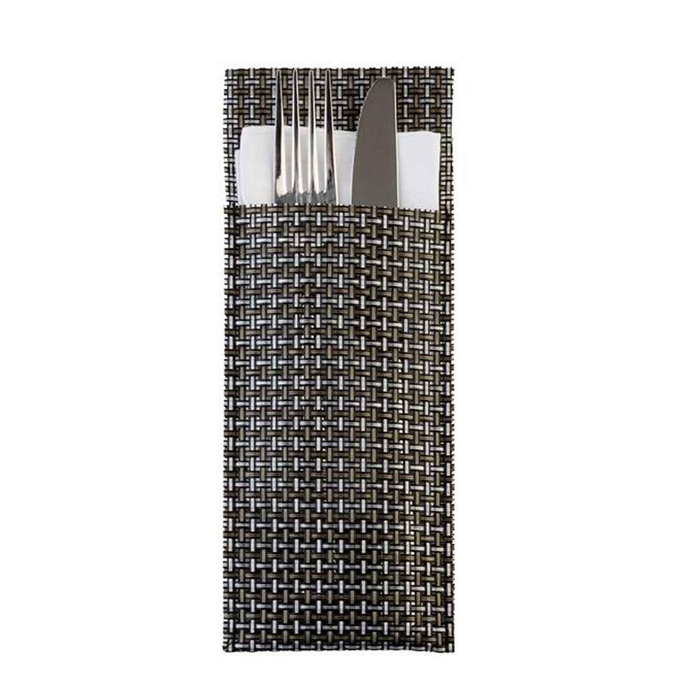 SAQUETA TALHERES PVC PRATA/CINZA 24X9CM 60551 C/6 - APS - 4004133605510