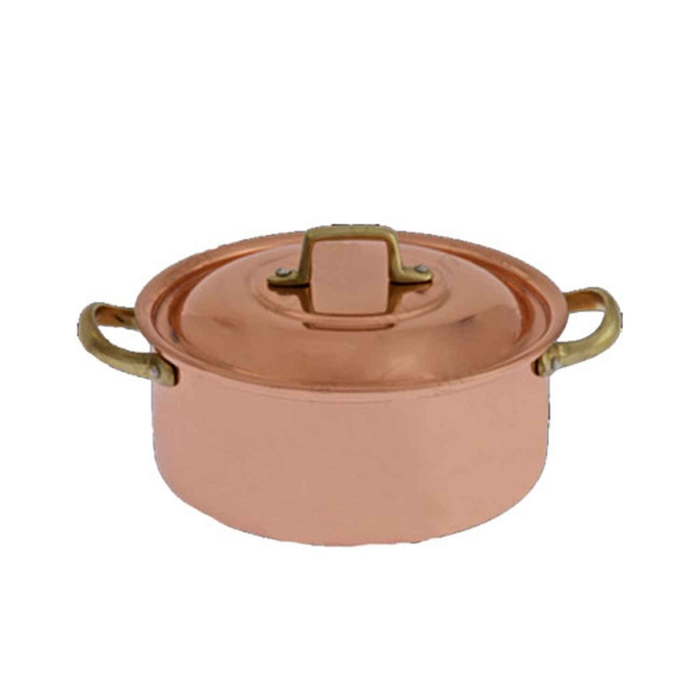 CAÇAROLA COBRE/INOX C/ASAS E TAMPA Ø12CM - COBRAZ - 1030010994
