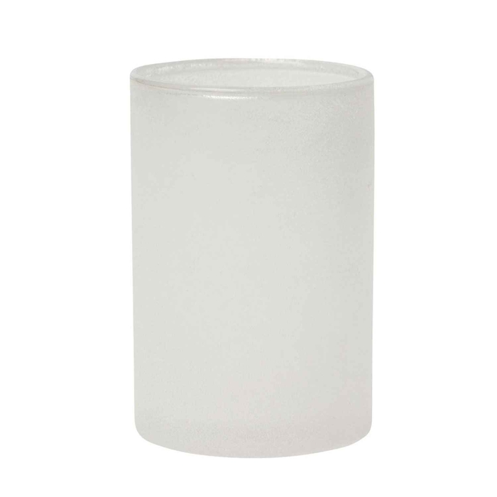 PORTA VELAS VIDRO ICE BRANCO 120X75MM - DUNI - 7310551744159