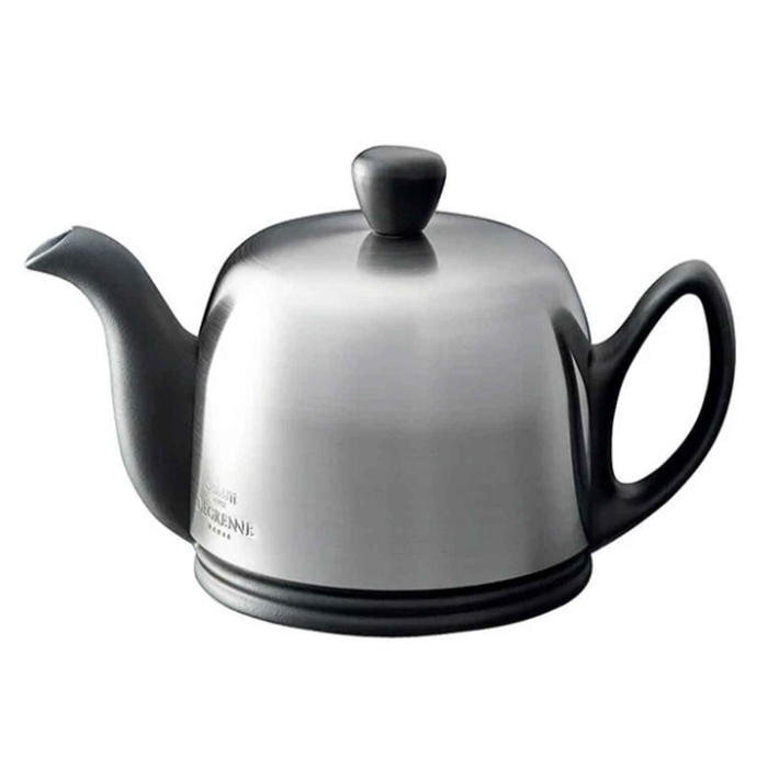 SALAM PORCELAIN TEA POT S.STEEL BLACK 37CL - DEGRENNE - 3057192119918