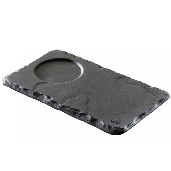 BASALT TRAY WITH SAUCER INDENT 14X8X0,7CM - REVOL - 3198246407015