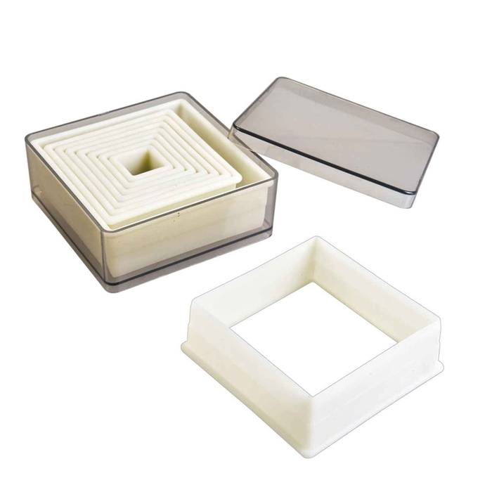 SET 9 CORTA MASSAS EXOGLASS QUADRADO LISO - IBILI - 8411922084603